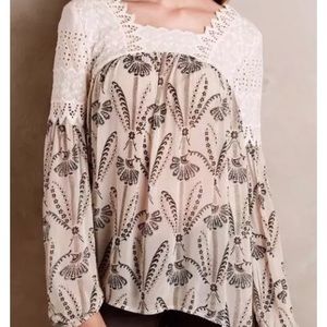 Anthropologie floreat Canata lace top sz 6
